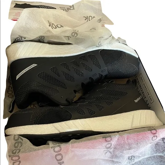 - Reebok work fusion flex wave work compositive toe black/white shoes size…