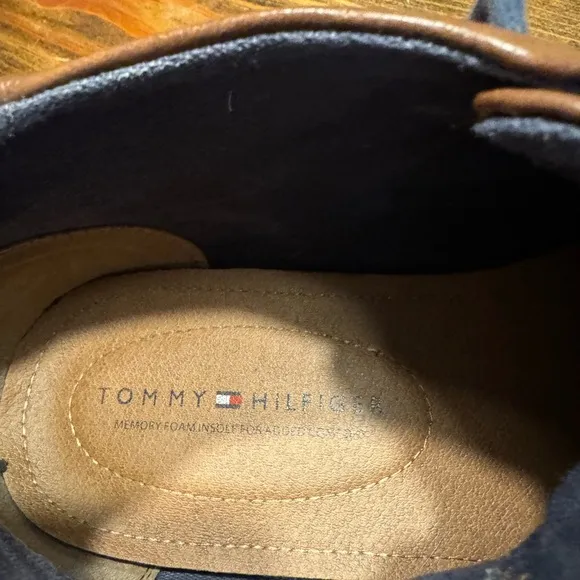 💥💥 Tommy Hilfiger Plain Chukka Boots Brown Navy Mens US size 10.5