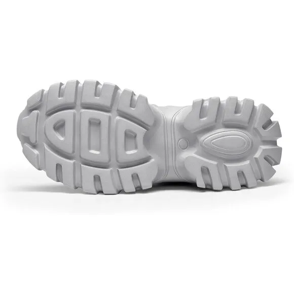 ✨ Women White Chunky Fashion Sneakers Platform Bold Lace-Up Comfortable Sneakers
