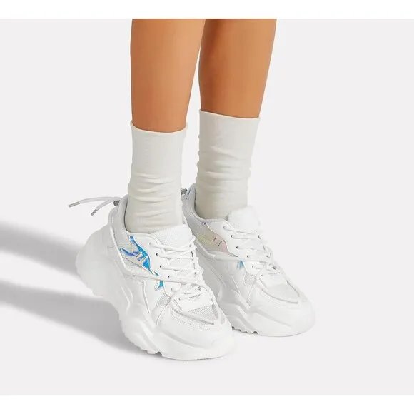 ✨ Women's White Fashion Sneakers Retro Stylish Cute Chunky Dad Walking Shoes