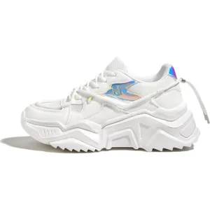 ✨ Women's White Fashion Sneakers Retro Stylish Cute Chunky Dad Walking Shoes