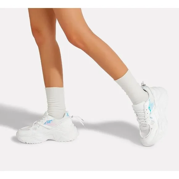 ✨ Women's White Fashion Sneakers Retro Stylish Cute Chunky Dad Walking Shoes