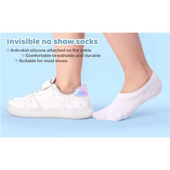 10 Pack Summer No Show Liner Cotton Socks, White