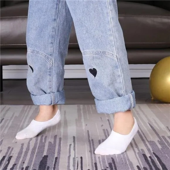 10 Pack Summer No Show Liner Cotton Socks, White