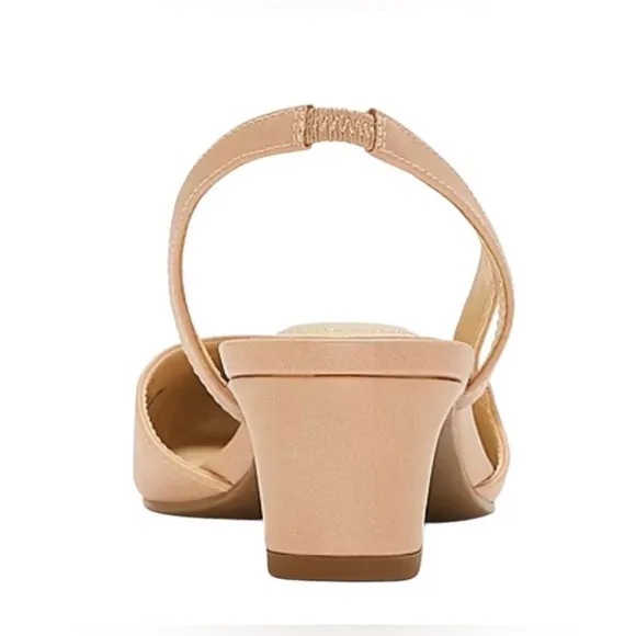 170. Elegant Beige and Black Women's Slingback Heels
