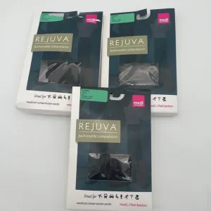 3x Rejuva Medi Melange Black Graduated Compression Socks Fashion Style Medium