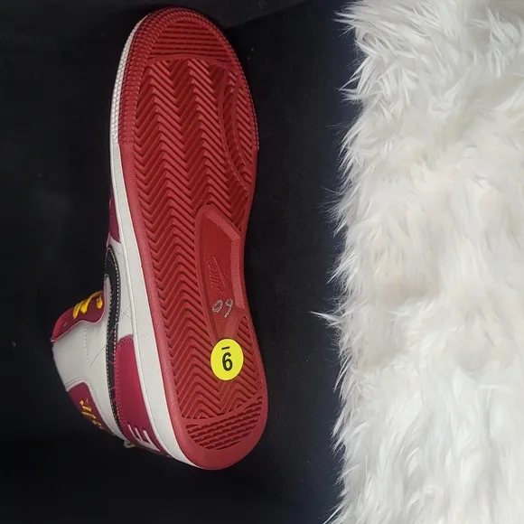 #56 Nike Terminator Red and White High-Top Sneakers