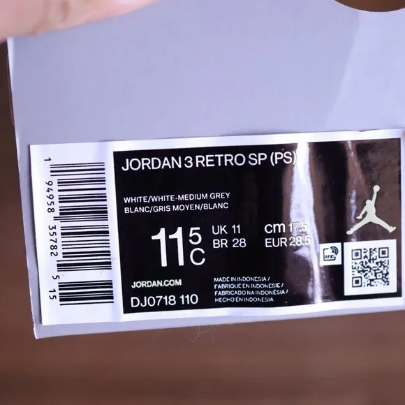 A Ma Maniére x Air Jordan 3 Retro SP PS 'Raised By Women' DJ0718-110 11.5c