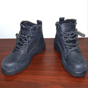 A pair of mens black Wolverine Steel Toe work boots NWOB in a size 8M.