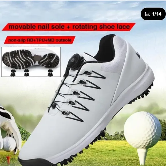 AAGOOLA New Men's Pro Waterproof Golf Shoe Wear-resistant Breathable size 39