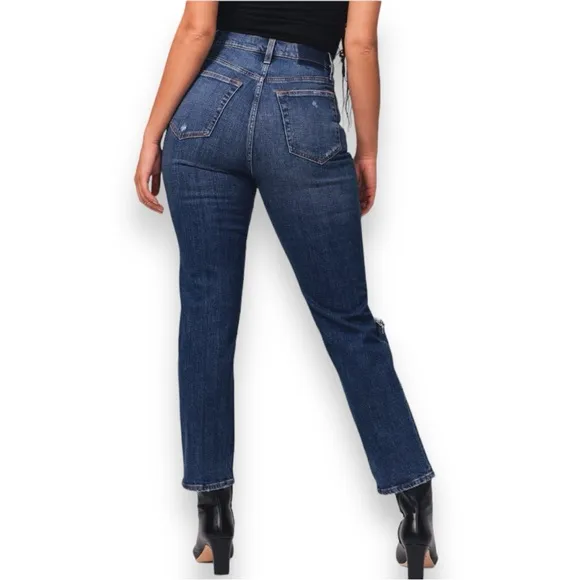 Abercrombie &amp; Fitch Curve Love Ultra High Rise Ankle Straight Jean Size 16 Short