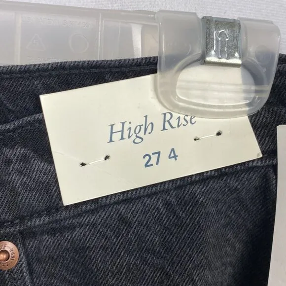 Abercrombie &amp; Fitch NWT High Rise Denim Midi Skirt - Black - Size 27/4