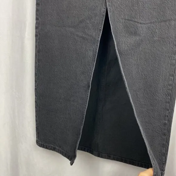 Abercrombie &amp; Fitch NWT High Rise Denim Midi Skirt - Black - Size 27/4