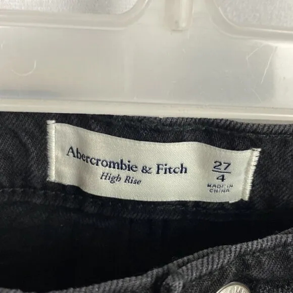 Abercrombie &amp; Fitch NWT High Rise Denim Midi Skirt - Black - Size 27/4