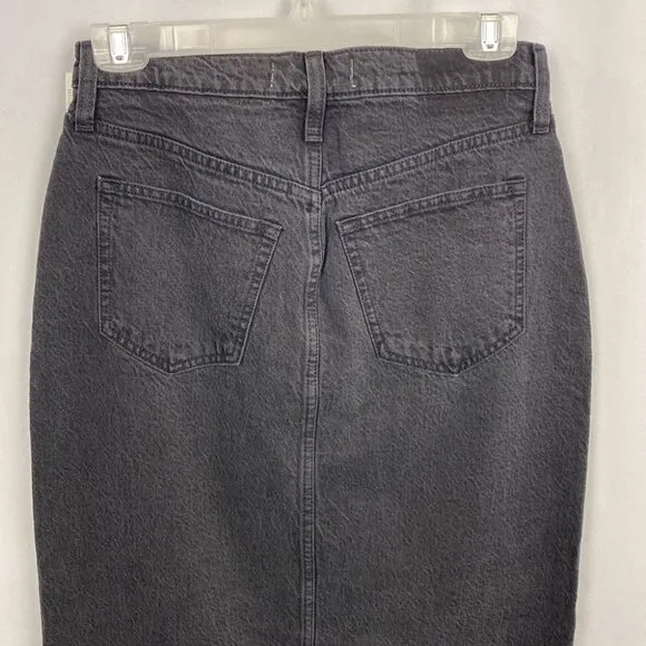 Abercrombie &amp; Fitch NWT High Rise Denim Midi Skirt - Black - Size 27/4