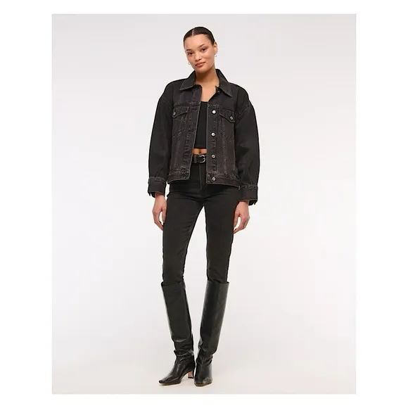 ABERCROMBIE Curve Love Split Hem Skinny Jeans