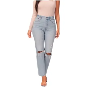 Abercrombie‎ Womens Size 28/6R The Ankle Straight Ultra High Rise Jeans Distress