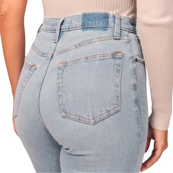 Abercrombie‎ Womens Size 28/6R The Ankle Straight Ultra High Rise Jeans Distress