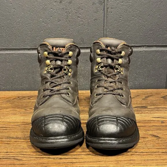 Ad Tec Brown Leather Steel &amp; Capped Toe Work Boots Men’s 9