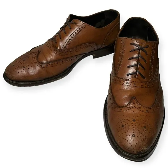 Adam Derrick To Boot New York Men’s Size 10 Dark Tan Wingtip Brogue Oxford Shoes