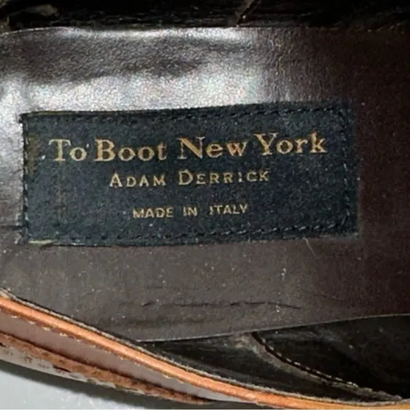 Adam Derrick To Boot New York Men’s Size 10 Dark Tan Wingtip Brogue Oxford Shoes
