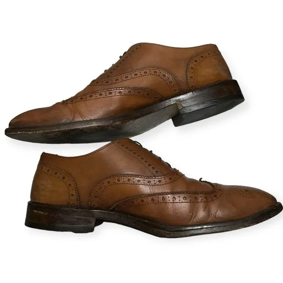 Adam Derrick To Boot New York Men’s Size 10 Dark Tan Wingtip Brogue Oxford Shoes