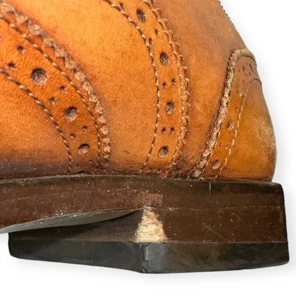 Adam Derrick To Boot New York Men’s Size 10 Dark Tan Wingtip Brogue Oxford Shoes