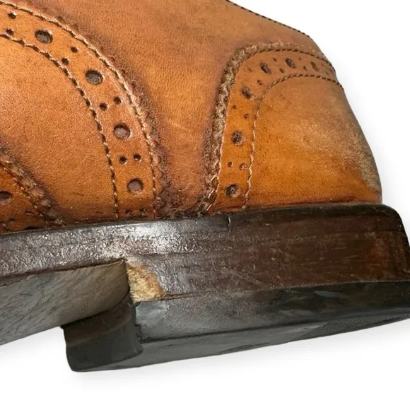 Adam Derrick To Boot New York Men’s Size 10 Dark Tan Wingtip Brogue Oxford Shoes