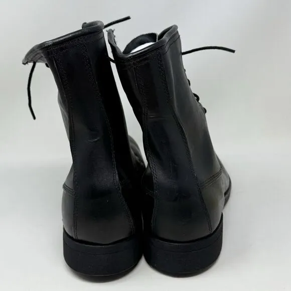 Addison Shoe Co Combat Steel Toe Boots Mens 10.5 Black Biltrite Vintage 1987