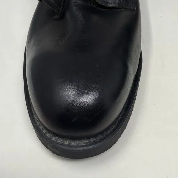 Addison Shoe Co Combat Steel Toe Boots Mens 10.5 Black Biltrite Vintage 1987