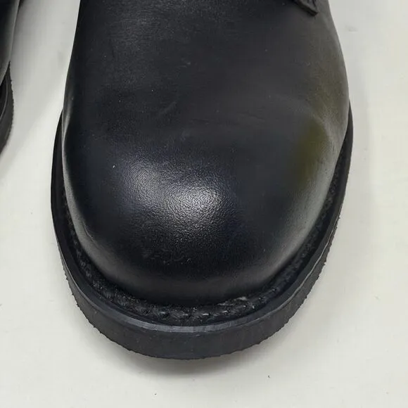 Addison Shoe Co Combat Steel Toe Boots Mens 10.5 Black Biltrite Vintage 1987