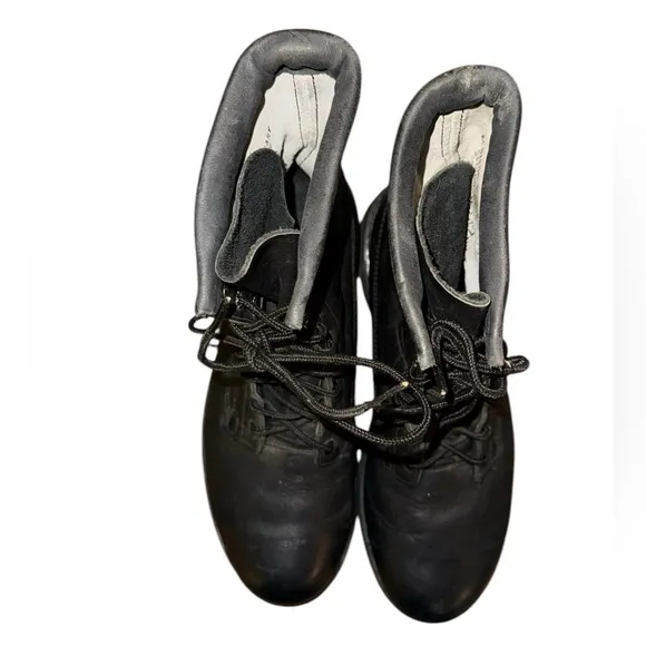 Addison Shoe Company Vintage Black Leather Steel Toe Boots Men’s Size 8.5