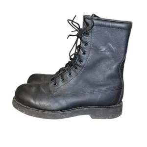 Addison Shoe Company Vintage Black Leather Steel Toe Boots Men’s Size 8.5