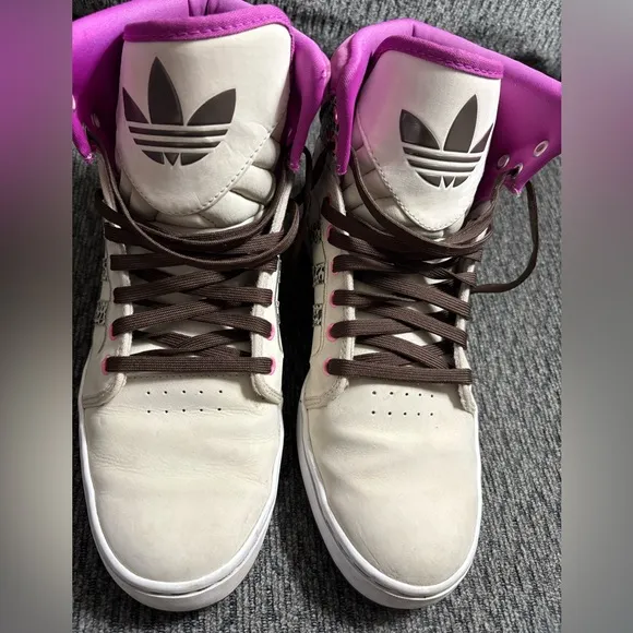Adidas Adi High Ext Athletic Leather Sneakers Womens Size 10.5 Fushia/Leopard