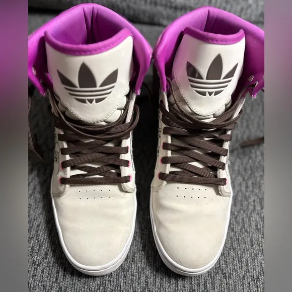 Adidas Adi High Ext Athletic Leather Sneakers Womens Size 10.5 Fushia/Leopard