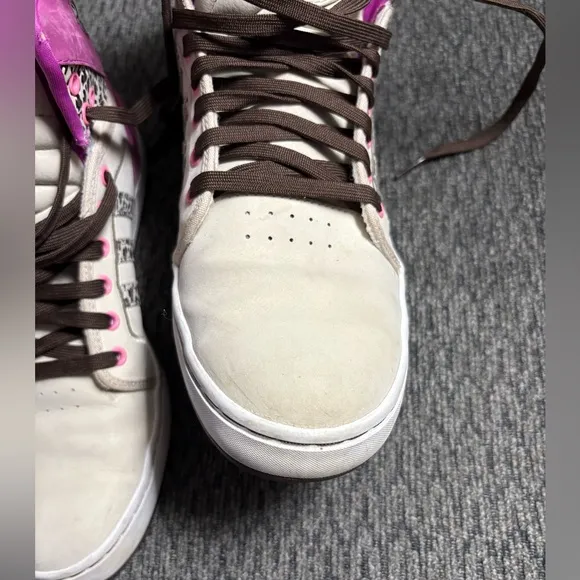 Adidas Adi High Ext Athletic Leather Sneakers Womens Size 10.5 Fushia/Leopard