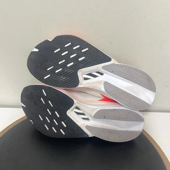 Adidas Adizero Boston 12 Men 8.5 Running Shoes White Red Lightstrike Pro Aurora