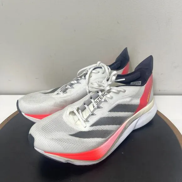 Adidas Adizero Boston 12 Men 8.5 Running Shoes White Red Lightstrike Pro Aurora