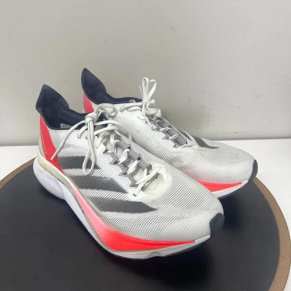 Adidas Adizero Boston 12 Men 8.5 Running Shoes White Red Lightstrike Pro Aurora