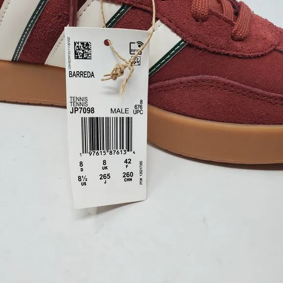 Adidas Barreda Sneakers Tennis Shoes Ruby White Gum Samba Size US 8.5