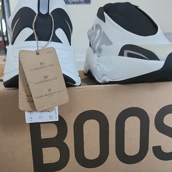 Adidas Black and White Sneakers with Laceless Design (Yezzys)