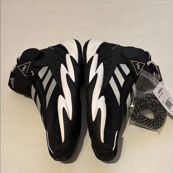Adidas Crazy BYW Hu Pharrell 0-60 Black/Silver High-Top Sneakers Size 8