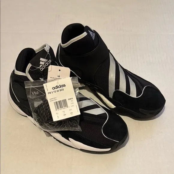 Adidas Crazy BYW Hu Pharrell 0-60 Black/Silver High-Top Sneakers Size 8