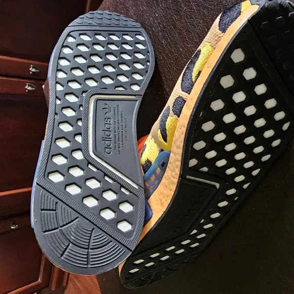 Adidas Cream and Orange Slip-On Sneakers with Bold Design