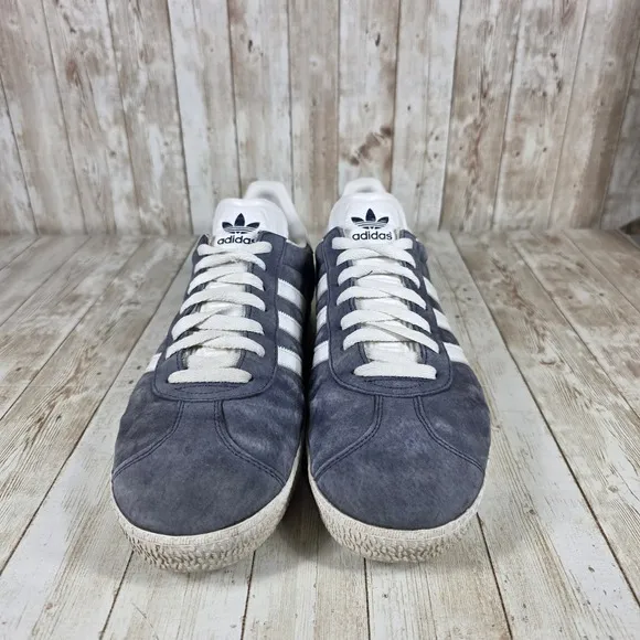 Adidas Gazelle Casual Suede Sneakers Blue White Stripes Mens Size 12