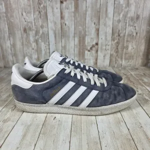 Adidas Gazelle Casual Suede Sneakers Blue White Stripes Mens Size 12