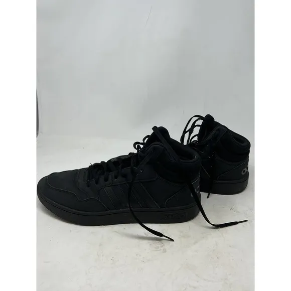 adidas Hoops 3.0 High Sneakers Basket Gym Leather Black Mens 12 Model  GV6683