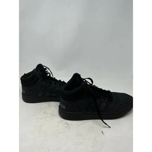 adidas Hoops 3.0 High Sneakers Basket Gym Leather Black Mens 12 Model  GV6683