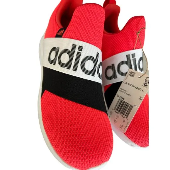 adidas Kids Lite Racer Adapt 6.0 'Bright Reddish Orange/White' - SZ 4