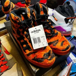 Adidas Kids Tiger Print Shoes - Orange and Black